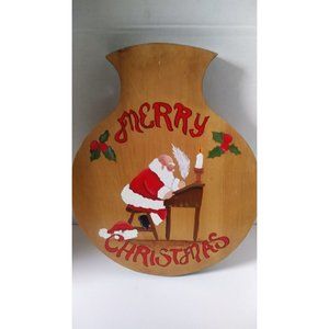 Vintage Hanging Painted Christmas Bread Cutting Board